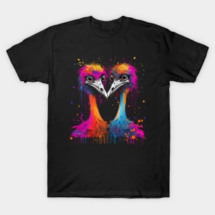 Ostrich Couple Valentine T-Shirt